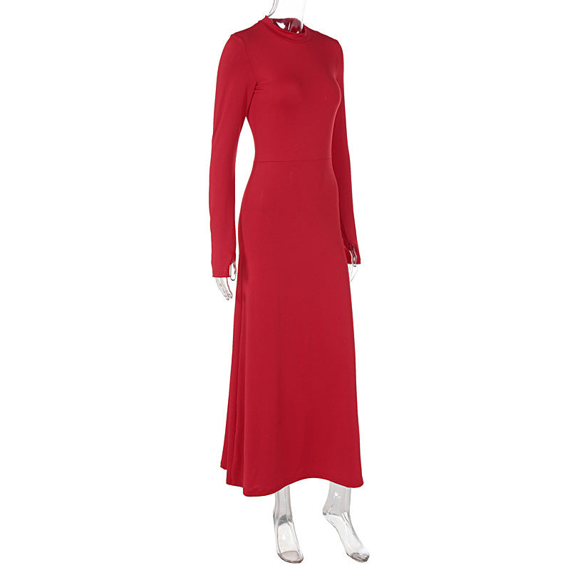 Women's Long Sleeve Turtleneck Fishtail Dress