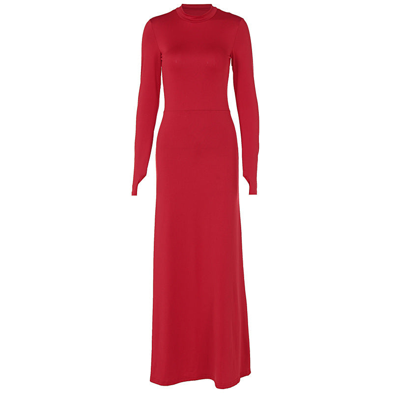 Women's Long Sleeve Turtleneck Fishtail Dress