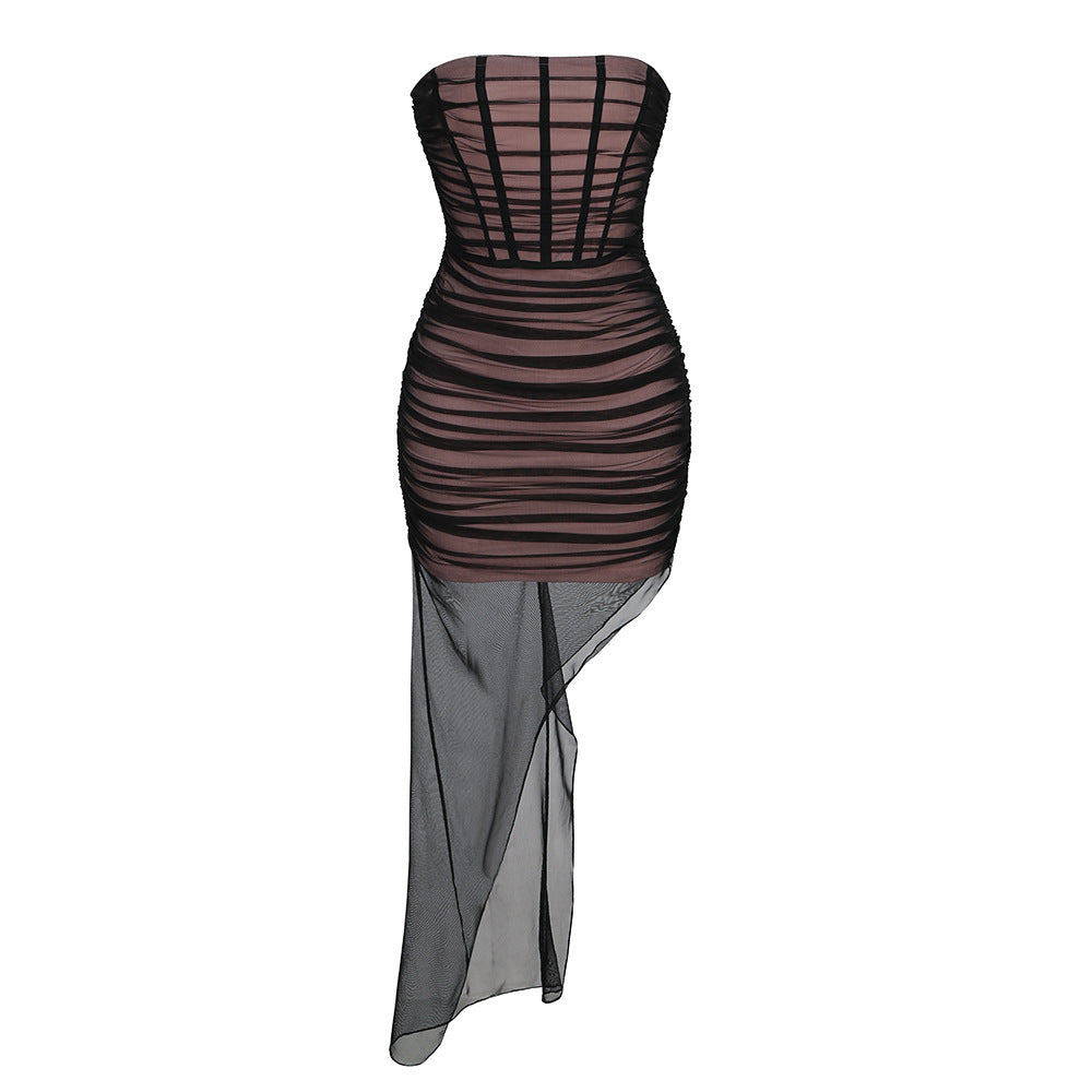 Women's Fashion Mesh Graceful Tube Top Dress